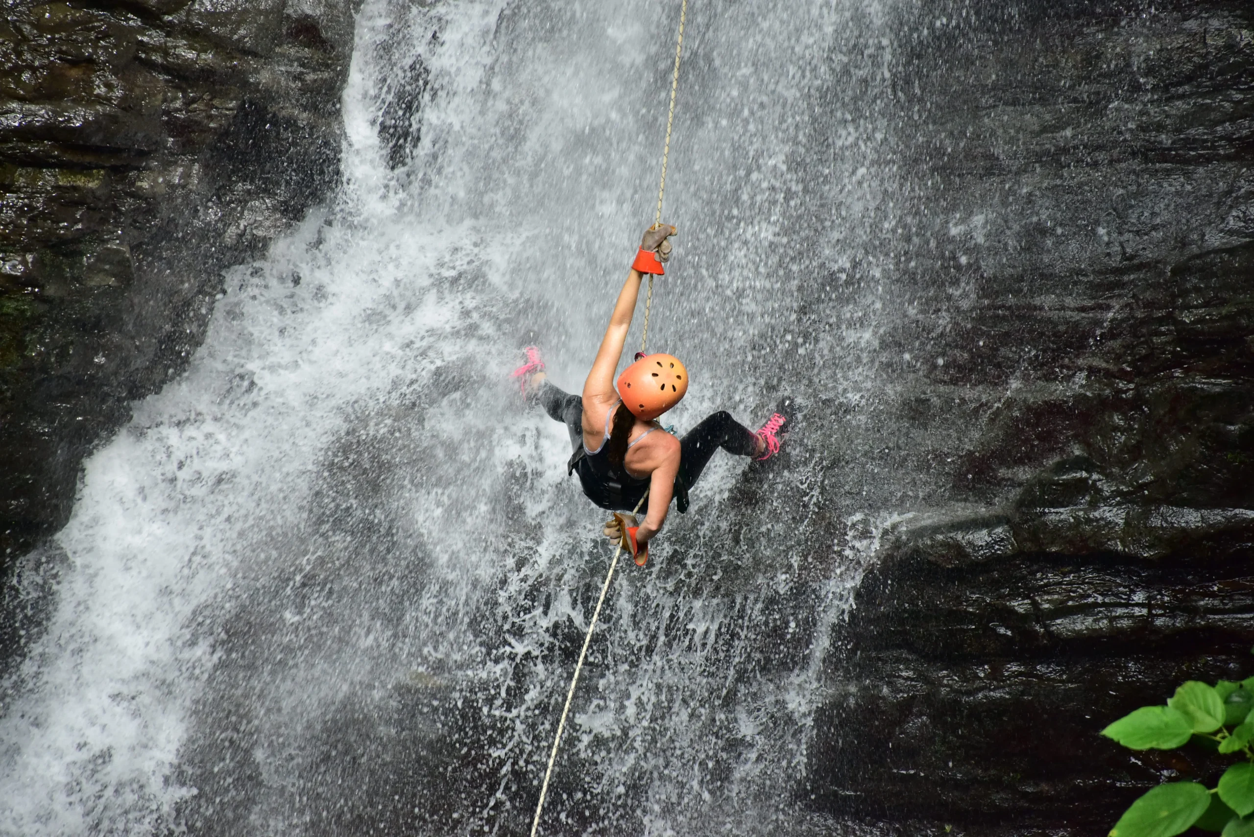 Waterfall rappel at Quepo Canyoning, Quepos, Costa Rica
